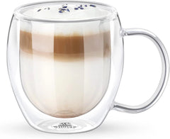 Wilmax 2 Doppelwandtassen & 1 Teekanne Set, WL-888803/A-888748/A2