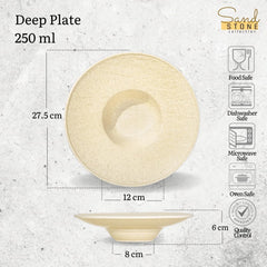 Wilmax Tiefe Teller, 2er Set, 27 cm Sandstein Design WL-661316/A2