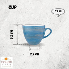 Wilmax Espressotasse, 75 ml, Blau, Porzellan, WL-669633/A