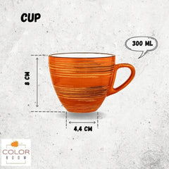 Wilmax Kaffeetasse, 300 ml, Orange, Porzellan, WL-669336/A