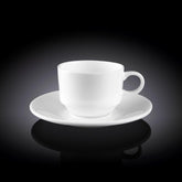 Wilmax Kaffee-Tasse mit Untertasse 140 ml – Klassisches Design – WL-993039/AB