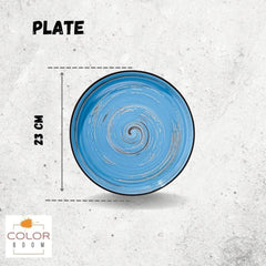 Wilmax Spiral Teller 2er-Set 23 cm Blau – WL-669619/A2