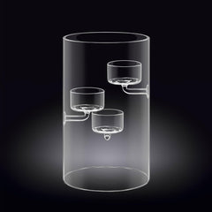 Wilmax Teelichthalter aus Glas für 3 Teelichter, 20 cm – WL-888906/A