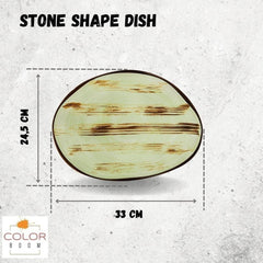 Wilmax Servierplatte, Porzellan, Steinform, Pistazie, WL-668142/A