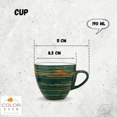 Wilmax Spiral Tassen- und Untertassen-Set 6-teilig Grün WL-669535/AB6