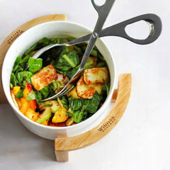 Wilmax Porzellanschale 23 cm mit Bambusständer 3630 ml WL-992749/A-WL-771107/A