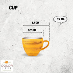 Wilmax Kaffeetassen & Untertassen 6er Set 75 ml Farbig WL-669433/AB6