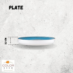 Wilmax Speiseteller, 23 cm, Blau, Porzellan, WL-669619/A