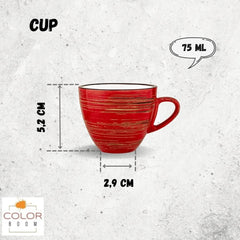 Wilmax Espressotasse, 75 ml, Rot, Porzellan, WL-669233/A