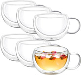 Wilmax Thermogläser mit Henkel 400 ml, 6er Set, Doppelwandig WL-888770/A6