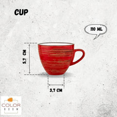 Wilmax Espressotasse, 110 ml, Rot, Porzellan, WL-669234/A