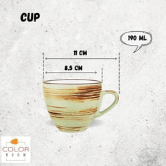 Wilmax Kaffee Tassen & Untertassen Set 6-teilig 190 ml Porzellan WL-669135/AB6