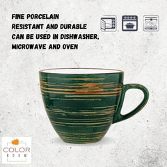 Wilmax Spiral Tassen- und Untertassen-Set 6-teilig Grün WL-669535/AB6