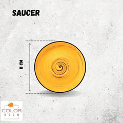 Wilmax Untertasse, 11 cm, ColorBoom Spiral Gelb, WL-669433/B