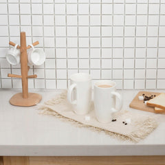 Wilmax Porzellantassen Set mit Griffen 4er Set Weiß 630ml WL-993093/A4