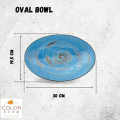 Wilmax Oval Bowl 30 x 19.5 x 7 cm, blau, Spiral Collection WL-669641/A