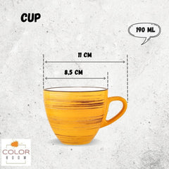 Wilmax Kaffeetasse, 190 ml, Gelb, Porzellan, WL-669435/A