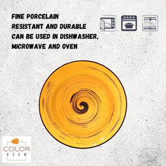 Wilmax Tiefer Porzellanteller 350 ml, Gelb, Ø 25,5 cm WL-669427/A