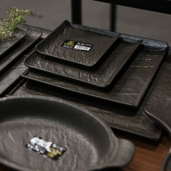 Wilmax Quadratischer Teller SlateStone Porzellan Schwarz 13 x 13 cm