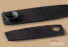 Wilmax SlateStone Servier- und Saucenschale Porzellan, WL-661132/A2-WL-661134/A2