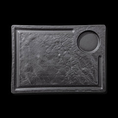 Rechteckiger Servierteller Schwarz 32,5 x 23 cm Kratzfest & Robust WL-661148/A