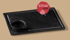 Rechteckiger Servierteller Schwarz 32,5 x 23 cm Kratzfest & Robust WL-661148/A