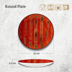 Wilmax Runde Platte 23 cm – Hochwertiges Porzellan in Rot – WL-668213/A