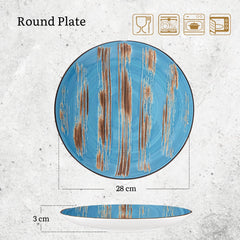 Wilmax Porzellanteller Rund Blau 28 cm Durchmesser WL-668616/A