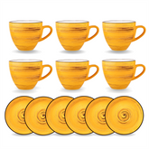 Wilmax Kaffeetassen & Untertassen Set mit 6er Set WL-669435/AB6