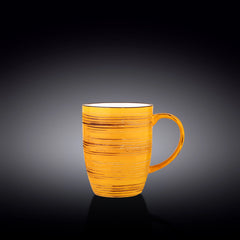 Wilmax Porzellan Tassen 460 ml Gelb mit Griff, 6er Set, Spiral, WL-669437/A