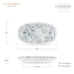 Wilmax England Flacher Coupe Ellipsenteller, 20 x 11 cm, Porzellan, WL-671542/A