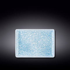 Flache rechteckige Porzellanplatte, 23.5 x 17 cm, Grafikdekor, WL-671651/A