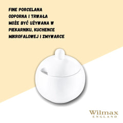 Wilmax Zuckerdose mit Deckel, 300 ml, Porzellan, WL-995001/1C