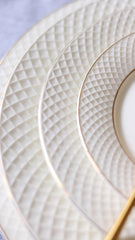 Wilmax Flacher Brotteller mit Goldlinien, 15 cm, 6er Set, WL-880102100/A6