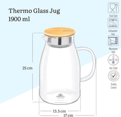 Wilmax Karaffe 1,9 Liter mit Bambusdeckel WL-888216/A