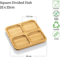 Wilmax Quadrat-Schale aus Bambus 22 x 22 cm WL-771220/A