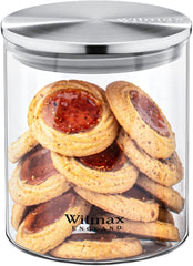 Wilmax Aufbewahrungsgläser 3-teilig aus Borosilikatglas mit Edelstahldeckeln WL-888513/A3