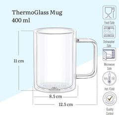 Wilmax Double Wall Thermoglas Tassen Set 2-teilig 400 ml WL-888720/A2