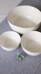 Wilmax Porzellanschüssel mit Goldlinien, 14 cm, 600 ml, 6er Set, WL-880102367/A6