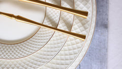 Wilmax Dessertteller mit goldenen Linien, 20 cm, 6er Set, WL-880102102/A6