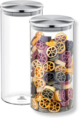 Wilmax Glasbehälter 2er-Set mit Metalldeckel, 1300 ml WL-888516/A2