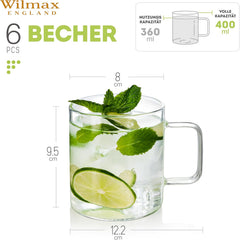Wilmax Teekanne mit 6 Tassen Set WL-888811/A-888607/A6