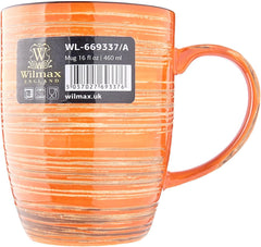 Wilmax Kaffeebecher, 460 ml, Orange, Porzellan, WL-669337/A