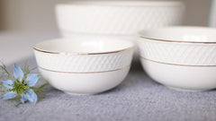 Wilmax Schüssel mit Goldlinien, 12 cm, 6er Set, WL-880102366/A6