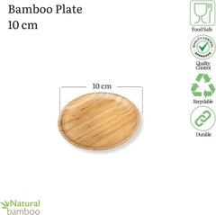 Wilmax Bambus Teller, 10 cm Durchmesser, aus natürlichem Bambus WL-771028/A