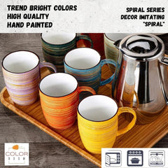 Wilmax SPIRAL Becher | WL-669137/A6 | 6er-Set | 460 ml | Porzellanbecher | Farbe Zartgrün