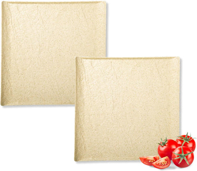 Wilmax Quadratischer Teller 21,5 × 21,5 cm Sand 2er-Set aus Porzellan