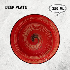 Wilmax Tiefer Porzellanteller Rot, 25,5 cm, 350 ml – WL-669227/A