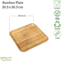 Wilmax Bambus-Teller, 20,5 x 20,5 cm, 2er Set, WL-771021/A2