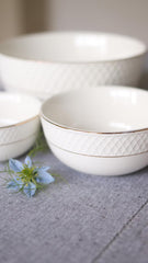 Wilmax Porzellanschale mit Goldrand, 600 ml, 14 cm – WL-880102367/A